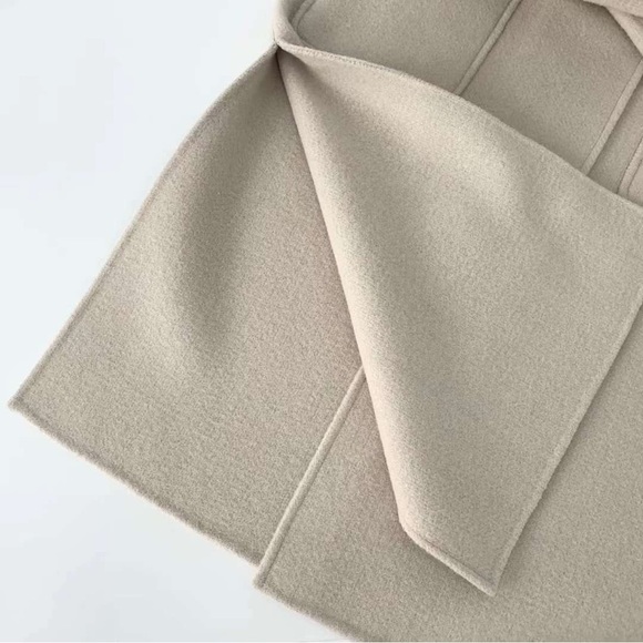 ⛄️CLAUDIE PIERLOT double-breasted patch pocket long wool blend coat NWOT - Picture 11 of 15